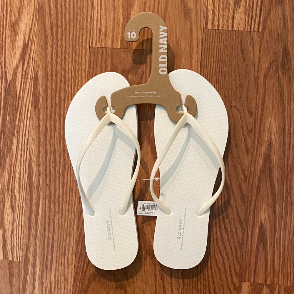 Old Navy White Flip Flops